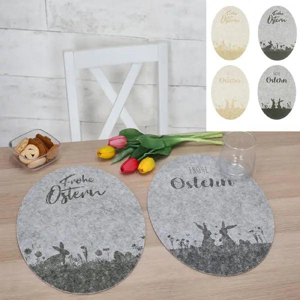 Osterei Tischsets aus Filz, meliert, 28x40cm, 4er-Set - Festliche Tischdekoration
