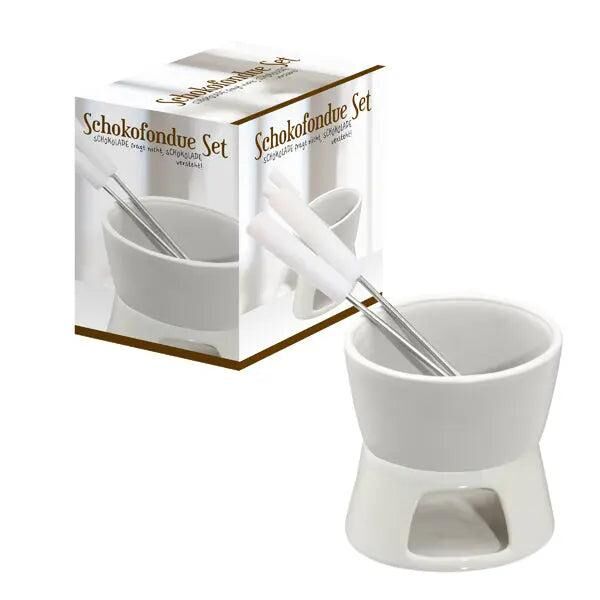 Ovales Schokoladen-Fondue-Set, ca. 9x6,5 cm