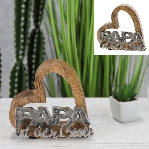 Papa ist der Beste - Dekoratives Herz, ideales Geschenk, 15cm H&ouml;he