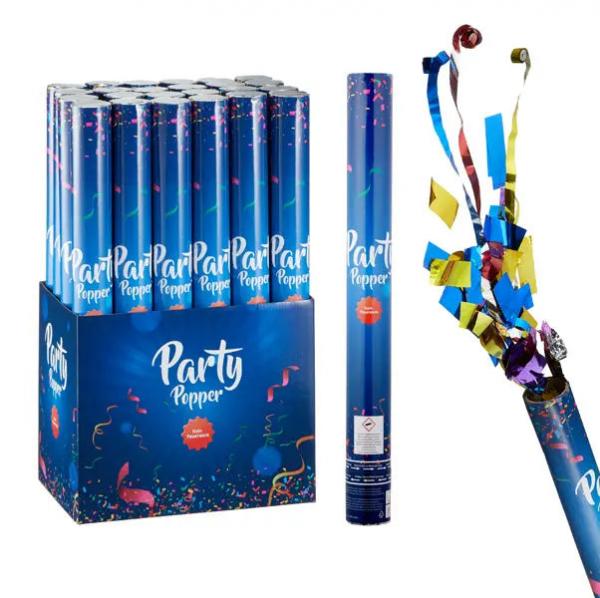 Party Popper De Luxe, 40 cm - Premium-Konfetti-Kanone f&uuml;r Feste & Feiern