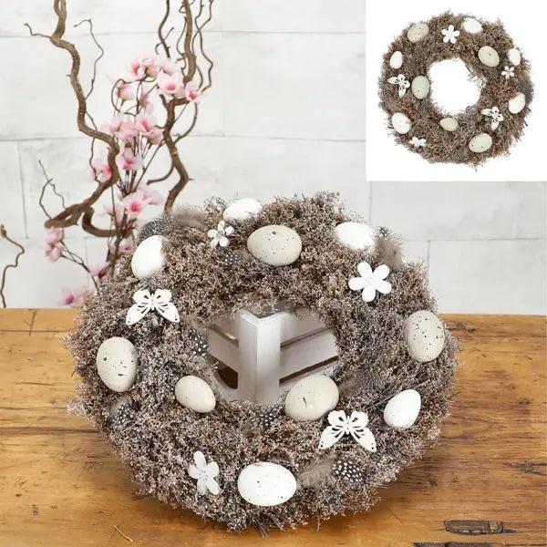 Pastellfarbener Osterkranz, 30 cm Durchmesser - Fr&uuml;hlingshafter T&uuml;rschmuck