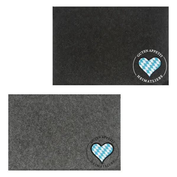 Premium Filz Tischset - Heimatliebe Design | 2er Set | ca. 45x30cm | Robust & Stilvoll