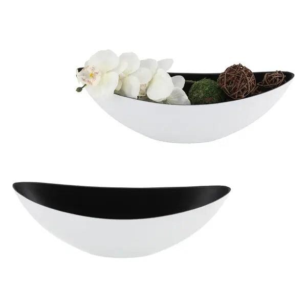 ProduktGro&szlig;e Ovale Dekoschale in Wei&szlig;/Schwarz, ca. 55x14x18 cm