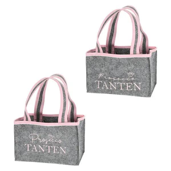 Prosecco Flaschentr&auml;ger aus Filz - 2er Set stilvolle Weinhalter f&uuml;r Transport und Geschenk