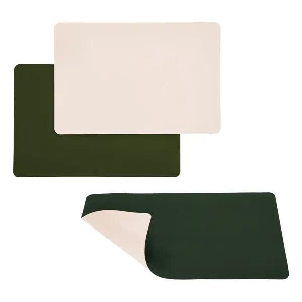 PVC Tischset 45x30cm in Piniengr&uuml;n/Marshmallow - Stilvolle & Robuste Platzsets f&uuml;r Esstische