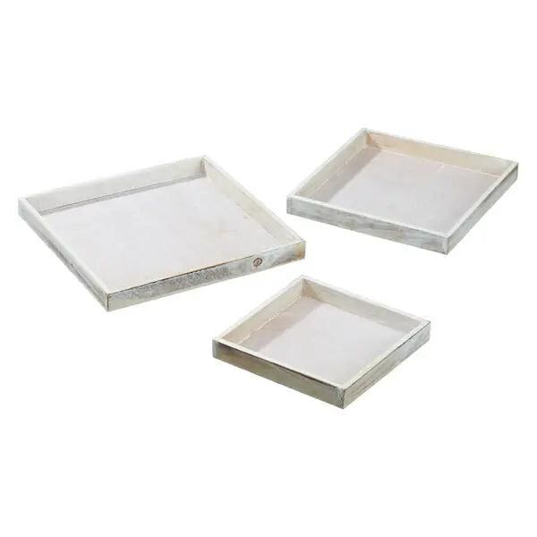Quadratische Deko-Platten in Creme Antik, 3er Set &ndash; Stilvolle Raumgestaltung