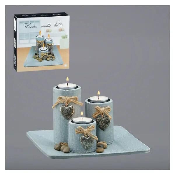 Quadratischer Teelichtleuchter, 3-flammig, ca. 21x21cm &ndash; Modernes Design