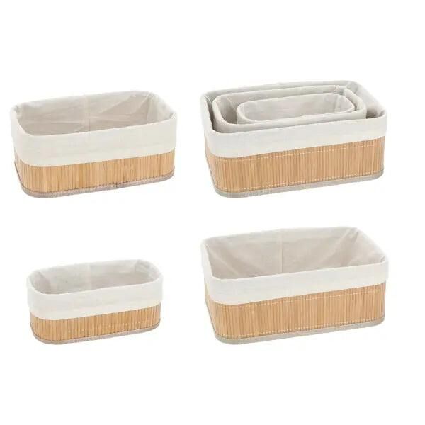 Rechteckiger Aufbewahrungskorb, Bambus, 3er-Set &ndash; Nachhaltige, robuste Organizer