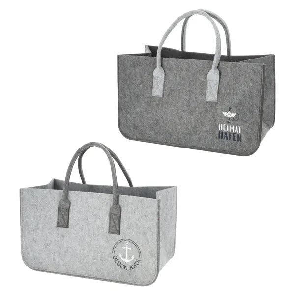 Robuste Filztasche f&uuml;r Kaminholz AHOI 2er-Set &ndash; Stilvoller Holztr&auml;ger f&uuml;r Lagerung und Transport