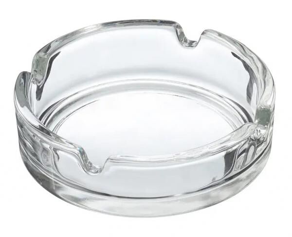 Robuster Glas-Aschenbecher Basic &ndash; Rund, Transparent, 10 cm Durchmesser