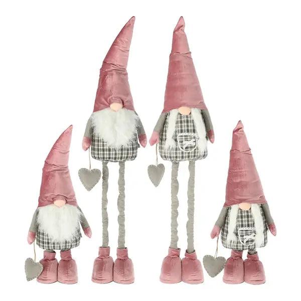 Rosa Wichtel Udo mit Teleskopbeinen, flexibel verstellbar bis 120cm - Doppelpack