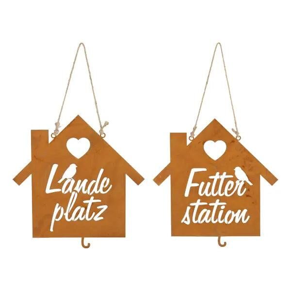 Rostiger H&auml;nge-Vogelfutterspender im Doppelpack, ca. 22x22 cm