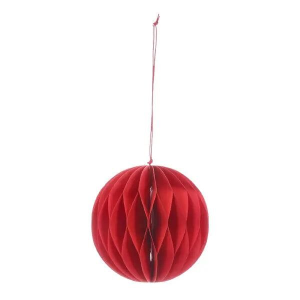 Rote Honeycomb Girlande Rund - 150cm L&auml;nge, Festliche Dekoration