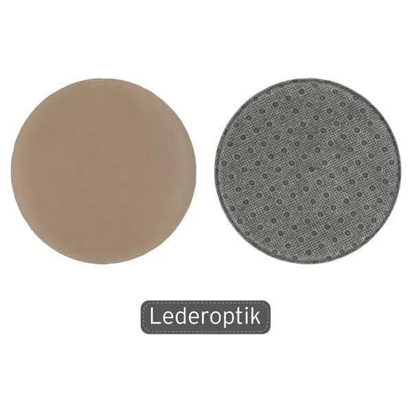 Round seat cushion in beige leather look, 35 cm diameter, comfortable