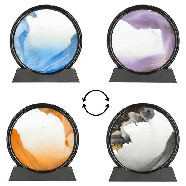 Rundes Sandkunstbild zum Drehen, 25,5 cm Durchmesser, 4er-Set - Zauberhafte Wanddeko