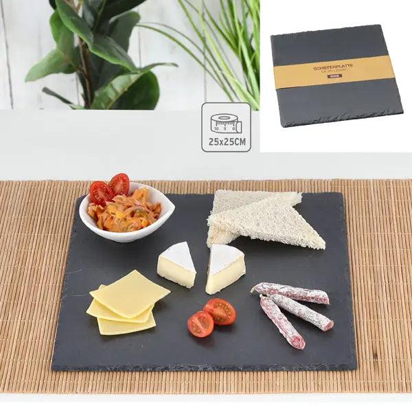 Square slate plate 25 cm - Ideal for serving ideas & decorations