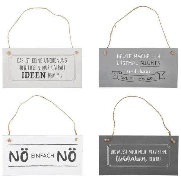 Schild Spruch, Sort.2, 4/s, 28x14cm &ndash; Stilvolle Deko-Schilder | Moderne Schilder mit kreativen Spr&uuml;chen