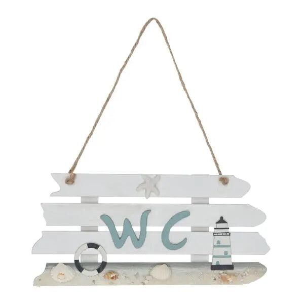 Schild WC Maritim, 23x11cm &ndash; Stilvolles Nautisches Toilettenschild | K&uuml;stendekor f&uuml;r Ihr Badezimmer