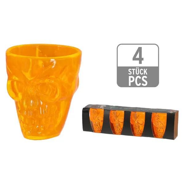 Schnapsgl&auml;ser Totenkopf-Design, 4er-Pack, 55ml, 5cm hoch