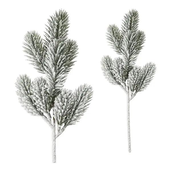 Schneebedeckter K&uuml;nstlicher Tannenzweig, Winterliches Dekoelement, Ca. 35cm Hoch