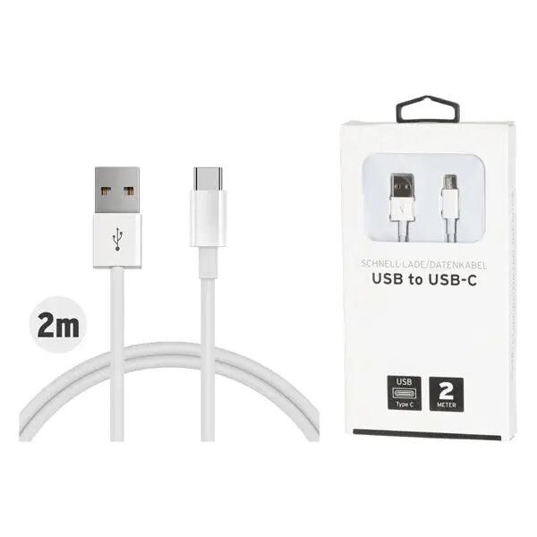 Schnellladekabel USB auf USB-C, 2m - Robust & Schnelle Daten&uuml;bertragung