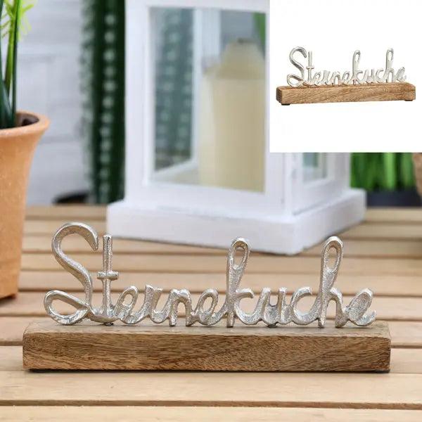 Schriftdekor, Sternek&uuml;che, silber, ca. 9cmH - Elegantes Highlight f&uuml;r kulinarische R&auml;ume