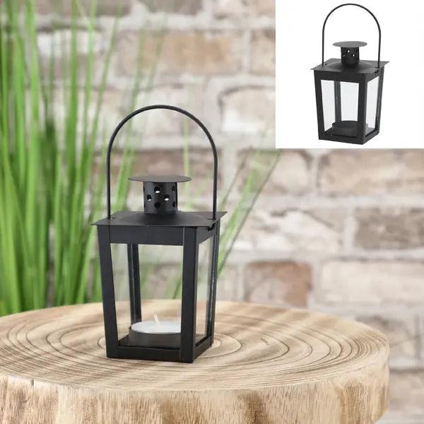 Schwarze Deko-Laterne, Kompaktma&szlig; 7x11 cm