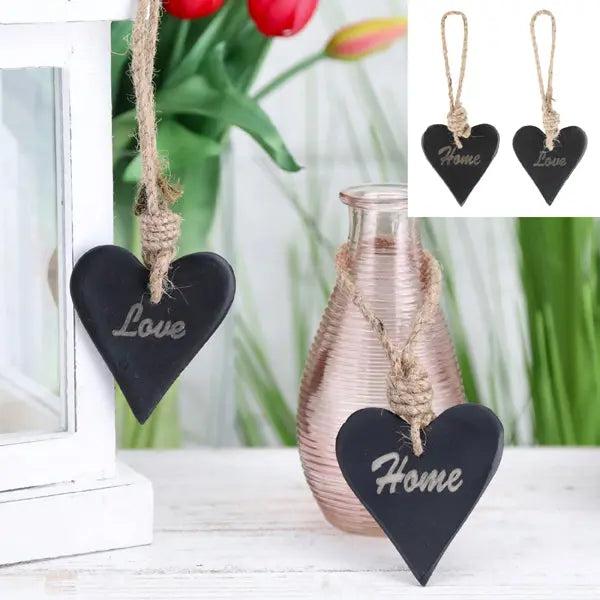 Schwarze Herz-Haken, 2er-Set, Klein, ca. 8cmH: Stilvolle Wanddekoration f&uuml;r ordentliche Aufbewahrung