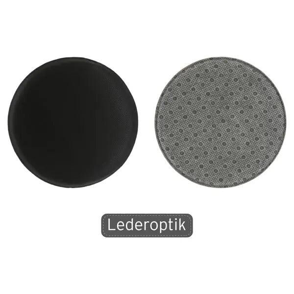 Schwarze Sitzauflage in Lederoptik, 35 cm Durchmesser, Elegantes Design