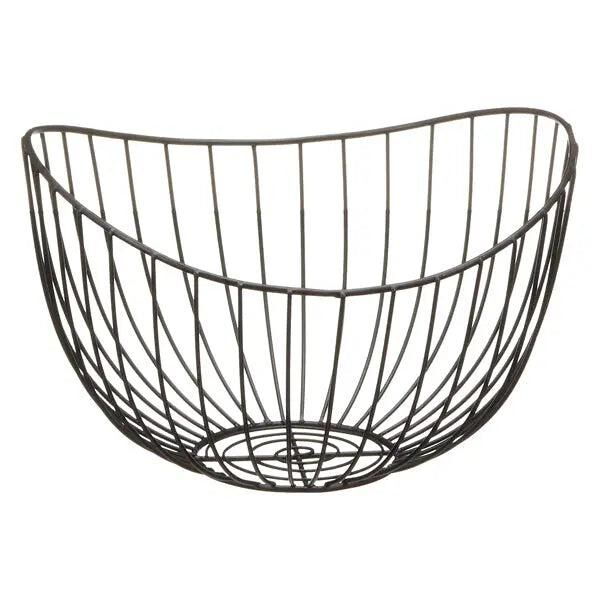 Schwarzer Deko-Korb 'Wave', Klein, 26x24cm &ndash; Elegante Aufbewahrung