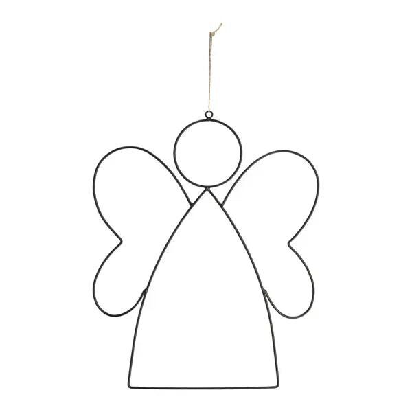 Schwarzer Metallengel, Elegante Dekofigur, ca. 38cm Hoch