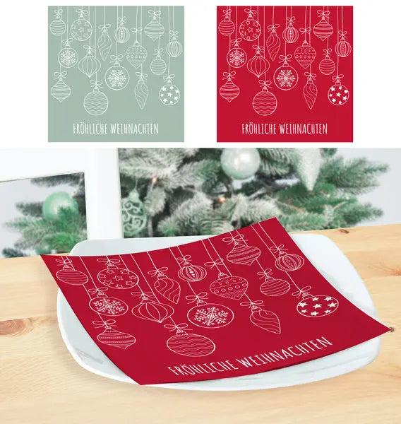 Servietten mit Kugelmotiven, 2 Designs, 20er-Pack - Ideal f&uuml;r Feste und Feiern