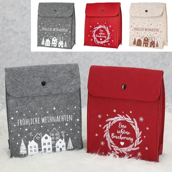 Set mit 3 Geschenktaschen mit Druckknopf ca. 20x25cm - Praktische und stilvolle Geschenkverpackung