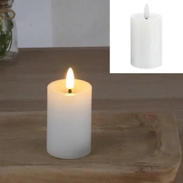 SHINE LED Echtwachskerze, Wei&szlig; - Kompakt & Stilvoll, 5x10 cm