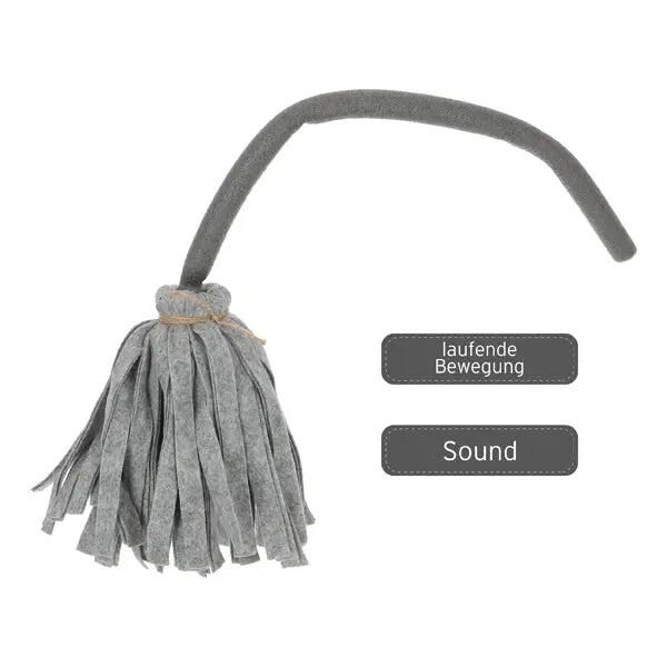 Singender und laufender Besen - Animierte Halloween-Deko, ca. 60cm hoch