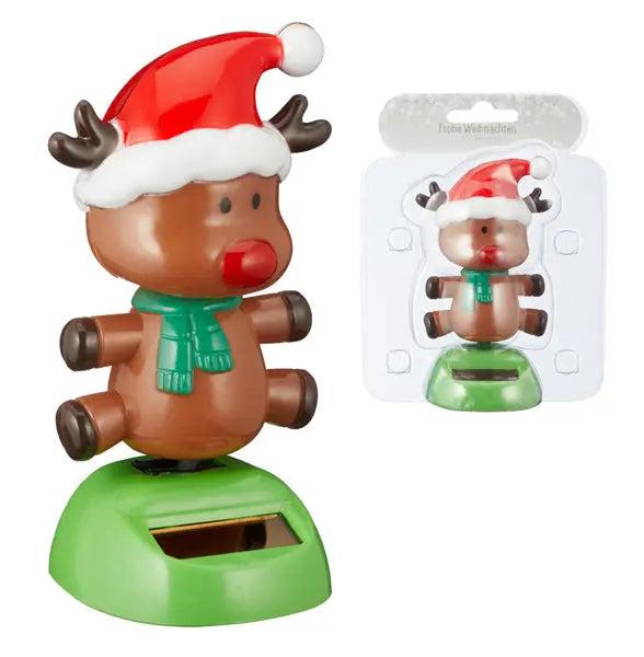 Solarbetriebener Wackel-Elch &ndash; Umweltfreundliches Schreibtischspielzeug, 10cm Hoch