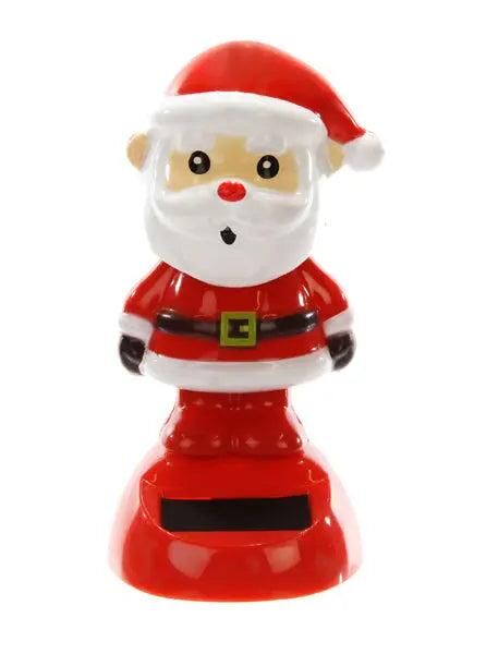 Solarbetriebener Wackel-Santa, Umweltfreundliche Weihnachtsdeko, Festlicher Tischaufsatz