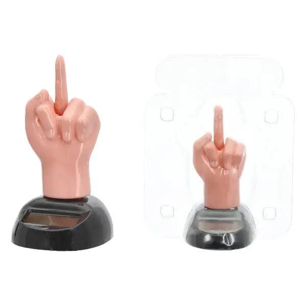Solarbetriebener Wackelfigur Mittelfinger, Schreibtischspielzeug, 10cm