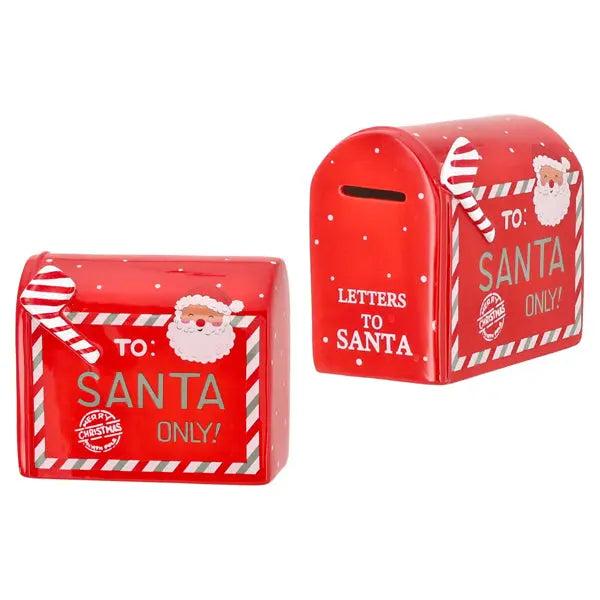 Spardose Briefkasten mit Santa-Design 2, ca. 14x12 cm &ndash; Festliche Deko
