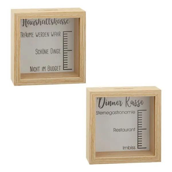 Spardosen-Set f&uuml;r Dinner & Haushaltskasse, 14,5 cm