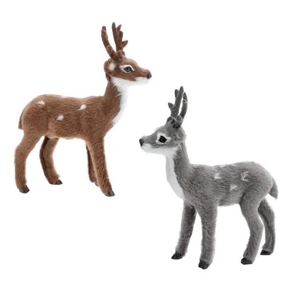 Stehender Reh-Set, 2er-Pack, 12cmH - Dekorative Hirschfiguren f&uuml;r Zuhause oder als Geschenk