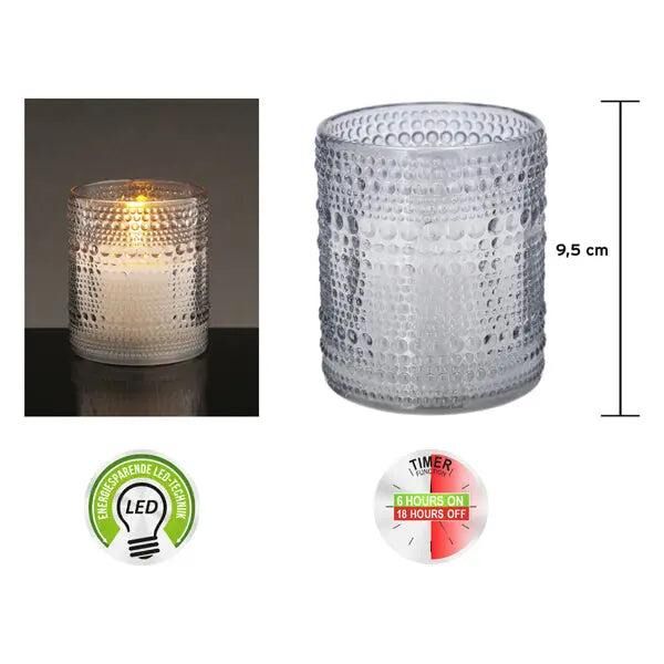 Stilvolle LED Echtwachskerze im Glas, New Flame, 8,5x10cm