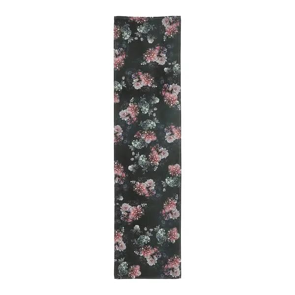 Stilvoller floraler Tischl&auml;ufer, ca. 40x160cm &ndash; Blumenmuster Tischdeko, schmal und lang