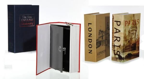 Hidden book safe - set of 4, secret compartment for valuables