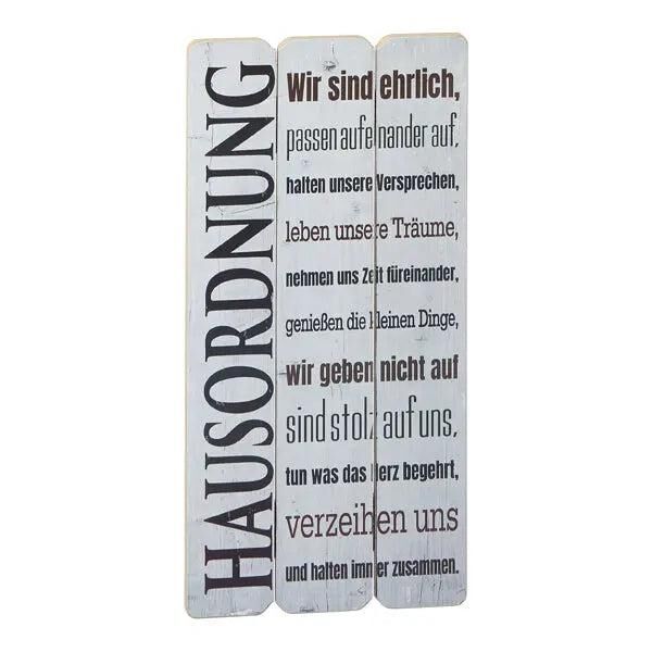 Wandbild 'Hausordnung', 20x40cm - Stilvolles Regelwerk f&uuml;r Zuhause
