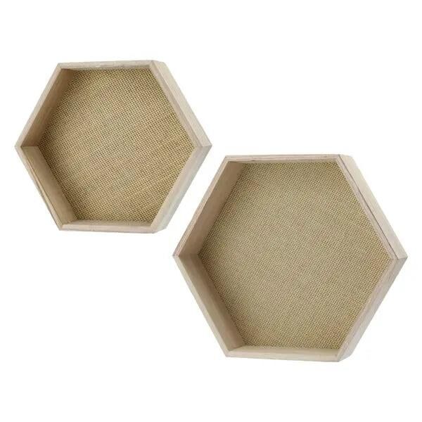Wandregal Hexagon, 2er-Set, ca. 38x33 cm &ndash; Modernes Geometrisches Regal | Stilvolle Wabenregale