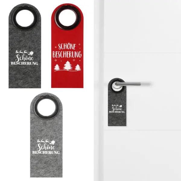 Weihnachtliche Filz-T&uuml;rh&auml;nger - 3er Set, ca. 22x8cm