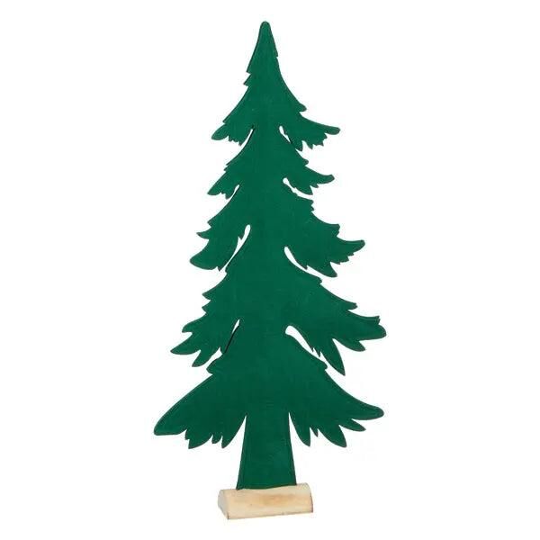 Weihnachtlicher Filz-Tannenbaum auf gr&uuml;nem Holzfu&szlig;, 83cm, Festliche Dekoration