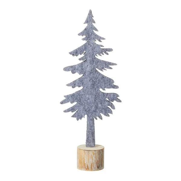 Weihnachtlicher Filz-Tannenbaum auf Holzstamm, 23cm, Festliche Tischdeko