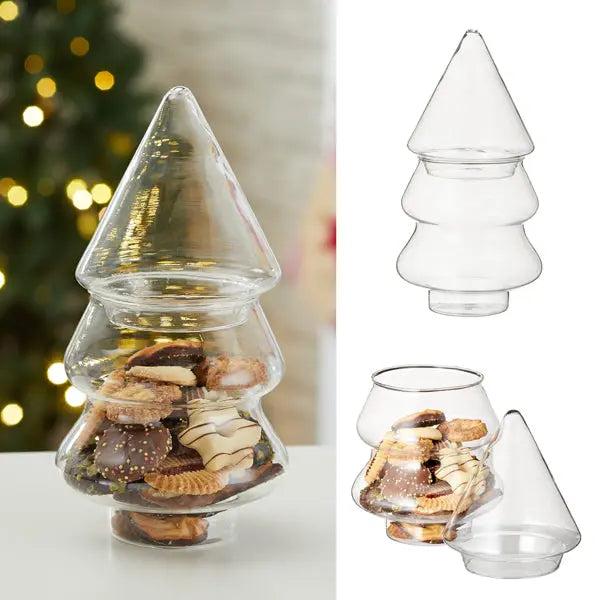 Weihnachtsbaum Deko-Glas, festliches Aufbewahrungsgef&auml;&szlig;, 100 Zeichen
